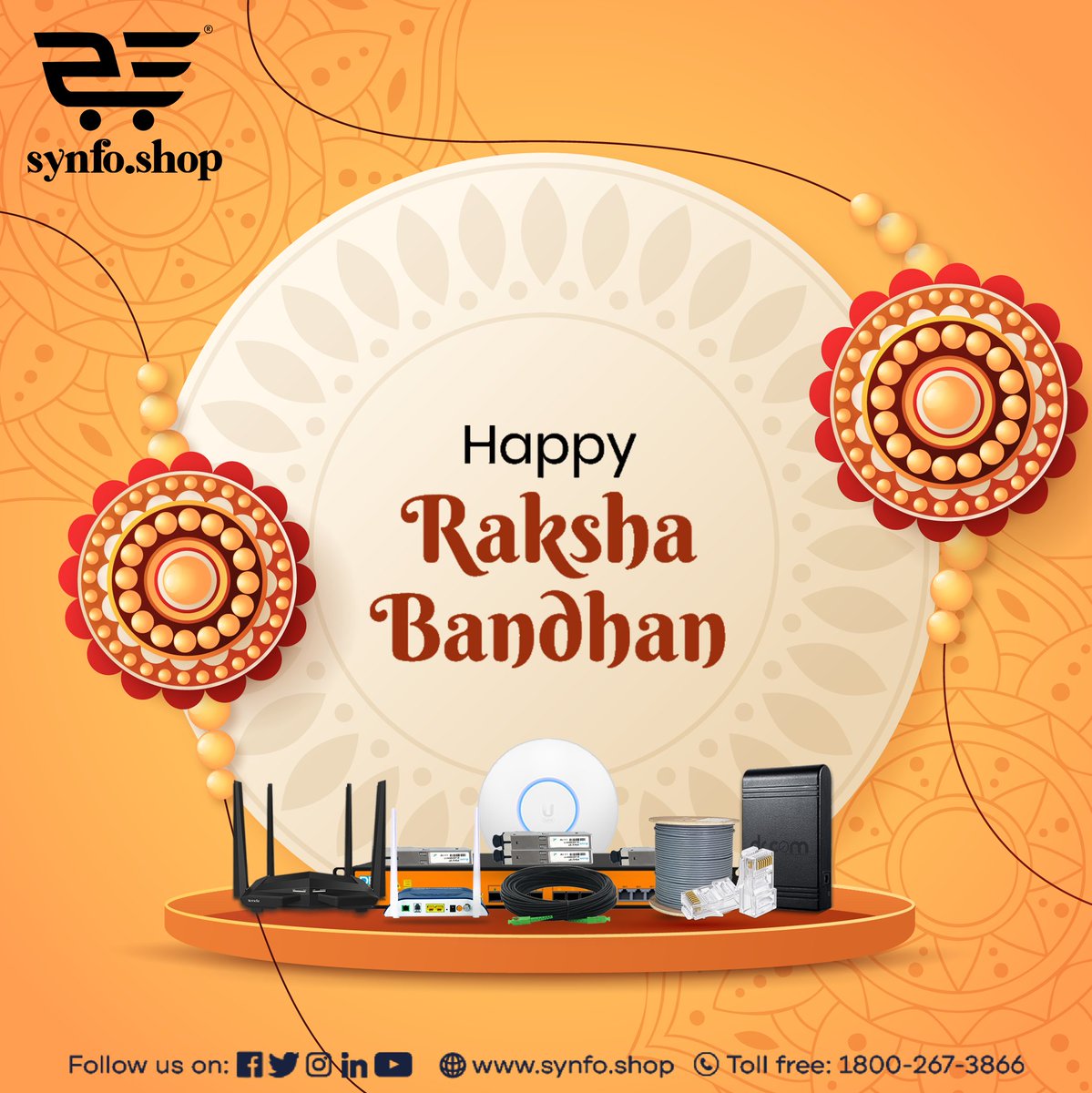 SynfoShop's tweet photo. Happy Raksha Bandhan! Celebrate the strong sibling bond &amp; cherish those who support us. May Rakhi remind us of the unbreakable family ties. Joy, love, &amp; togetherness to all!
Visit: https://t.co/iShQLBR8ne
#synfoshop #b2bportal #HappyRakshaBandhan2023 #ThreadsOfLove #TiesThatBind https://t.co/q8Ex4t0KuM