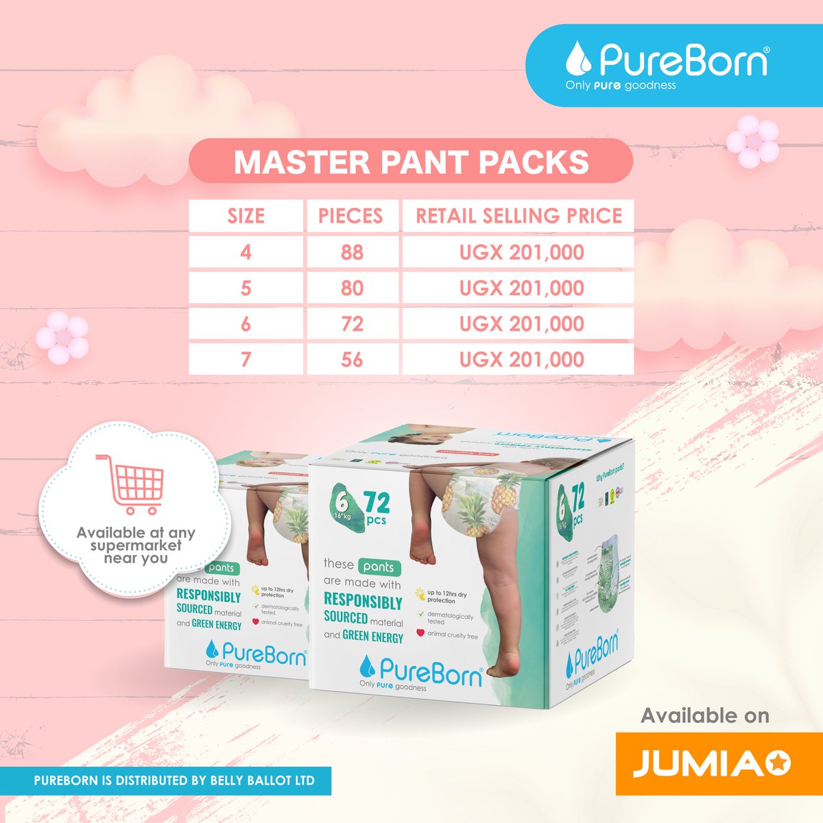 PureBornEA's tweet photo. PureBorn pants are woven with a silky lining fabric for the softest touch and the stretchy material helps keep your baby fit snugly against their delicate skin.

Visit your nearest supermarket today to get your little one a pack!

#OnlyPureGoodness https://t.co/7v0RV4Rgjq