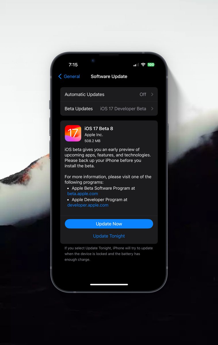aravarora_'s tweet photo. Apple has released iOS 17 Beta 8 to developers and public beta testers!
Build Number: 21A5326a
Apple also released:
- iPadOS 17 Beta 8
- watchOS 10 Beta 8
- tvOS 17 Beta 8
Good download to everyone!
#iOS17Beta8 #iOS17 #AppleEvent https://t.co/BaENd5bEqz