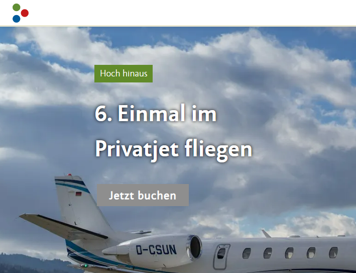 Regionale Tourismuswerbung 2023: Auf der Website ist von #Nachhaltigkeit die Rede, gleichzeitig wirbt man für das Fliegen - 'Flugstunden nehmen' und 'Einmal im Privatjet fliegen' - ist das wirklich im Sinn von <a href="/sanktgallen/">Stadt St.Gallen</a> <a href="/kantonsg/">Kanton St.Gallen</a>  im Zeitalter des #Klimawandel's?