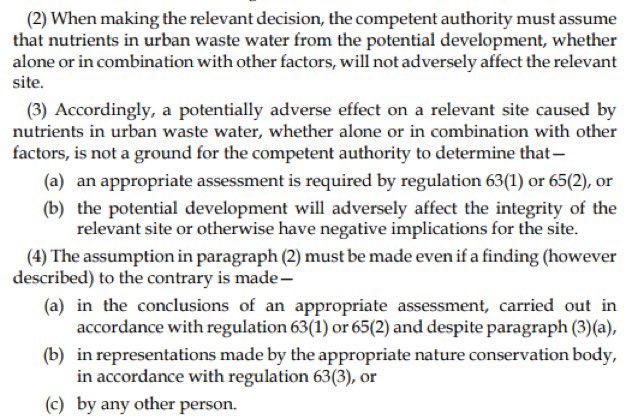 This unbelievably reckless amendment is at the heart of the furore around the Govt’s termination of the nutrient neutrality requirement for developers. It sets us back decades on sustainability.