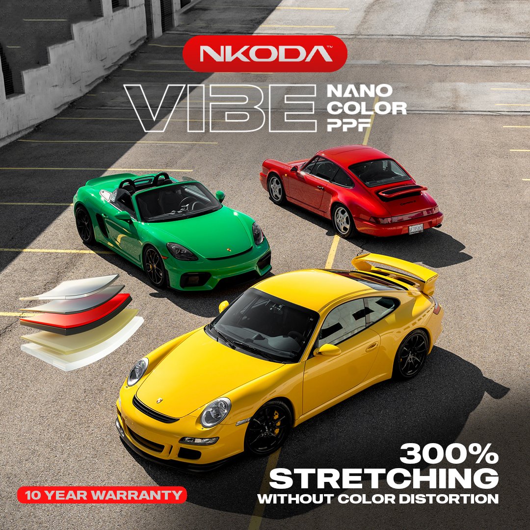 🛡️PROTECTION, STYLE😎 and COLORS is there anything better? 🤩Create your own unique look and stay protected with NKODA's PPF!🌈 
#nkodaglobal #ppfmanufacturer #VibeNanoColor #vibrantcolor #10yearwarranty #clearbra #nanotechnology #paintprotectionfilms #ppf #ProtectYourRide