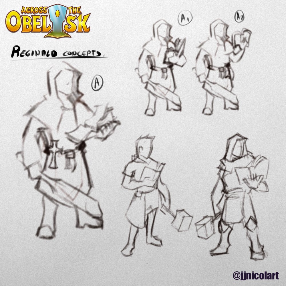 ES: Reginald, El clérigo. Confiable y poderoso, curará a sus aliados tanto como purgará al enemigo con su luz. 😇
¡Más en mi IG!

EN: Reginald, The Cleric. Honest and kind, he shall heal his allies as well as purge the enemy with his light. 😇
More on my IG!

#AcrosstheObelisk