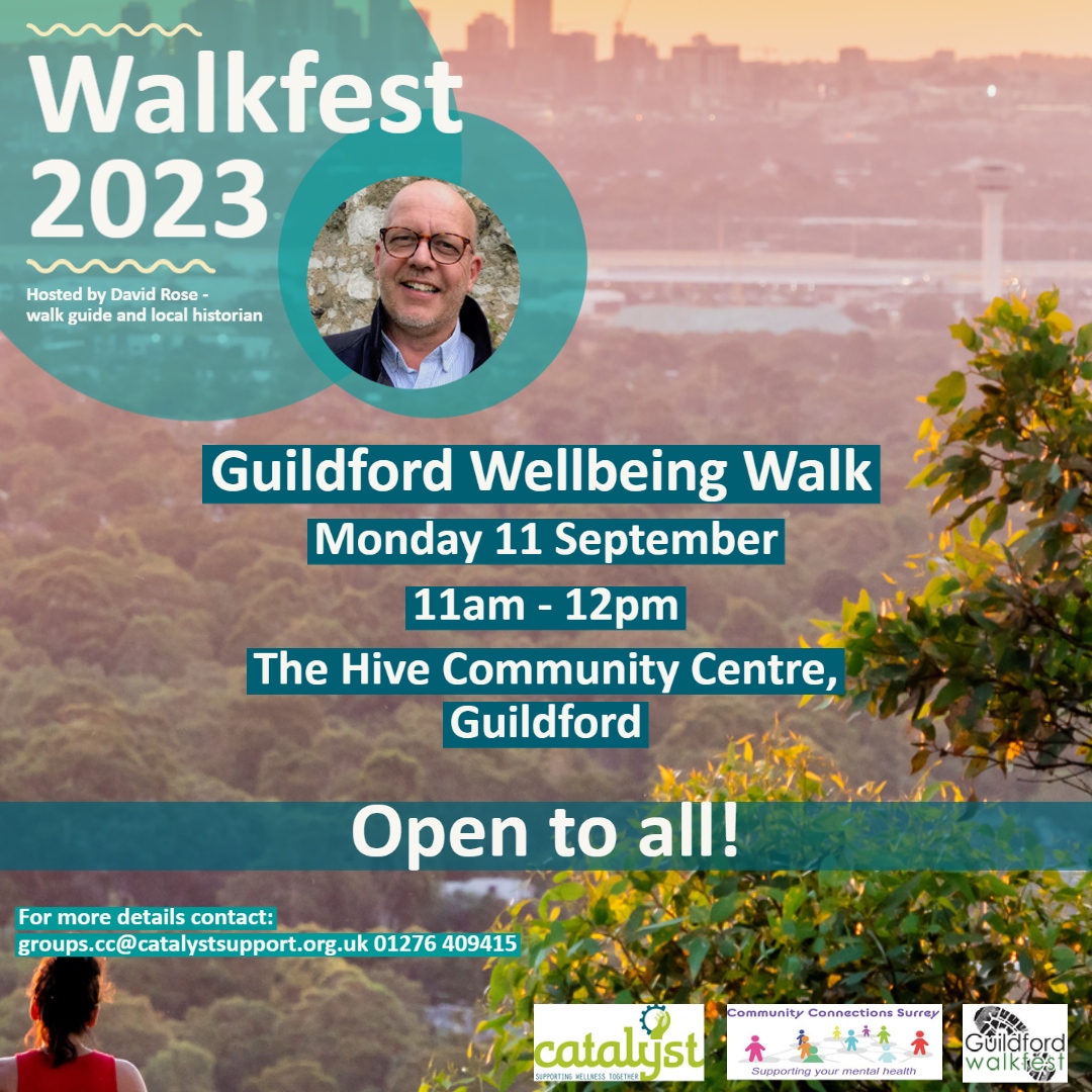 CATALYSTethos's tweet photo. As part of this yearโs #Walkfest, our Wellbeing Walk host David Rose is holding an โopen to allโ #WellbeingWalk on Monday 11th September ๐ณ
Starting at 11am at The Hive, Park Barn, the route is relatively flat and accessible.
๐ง groups.cc@catalystsupport.org.uk
๐01276 409415 https://t.co/4cILvj923G