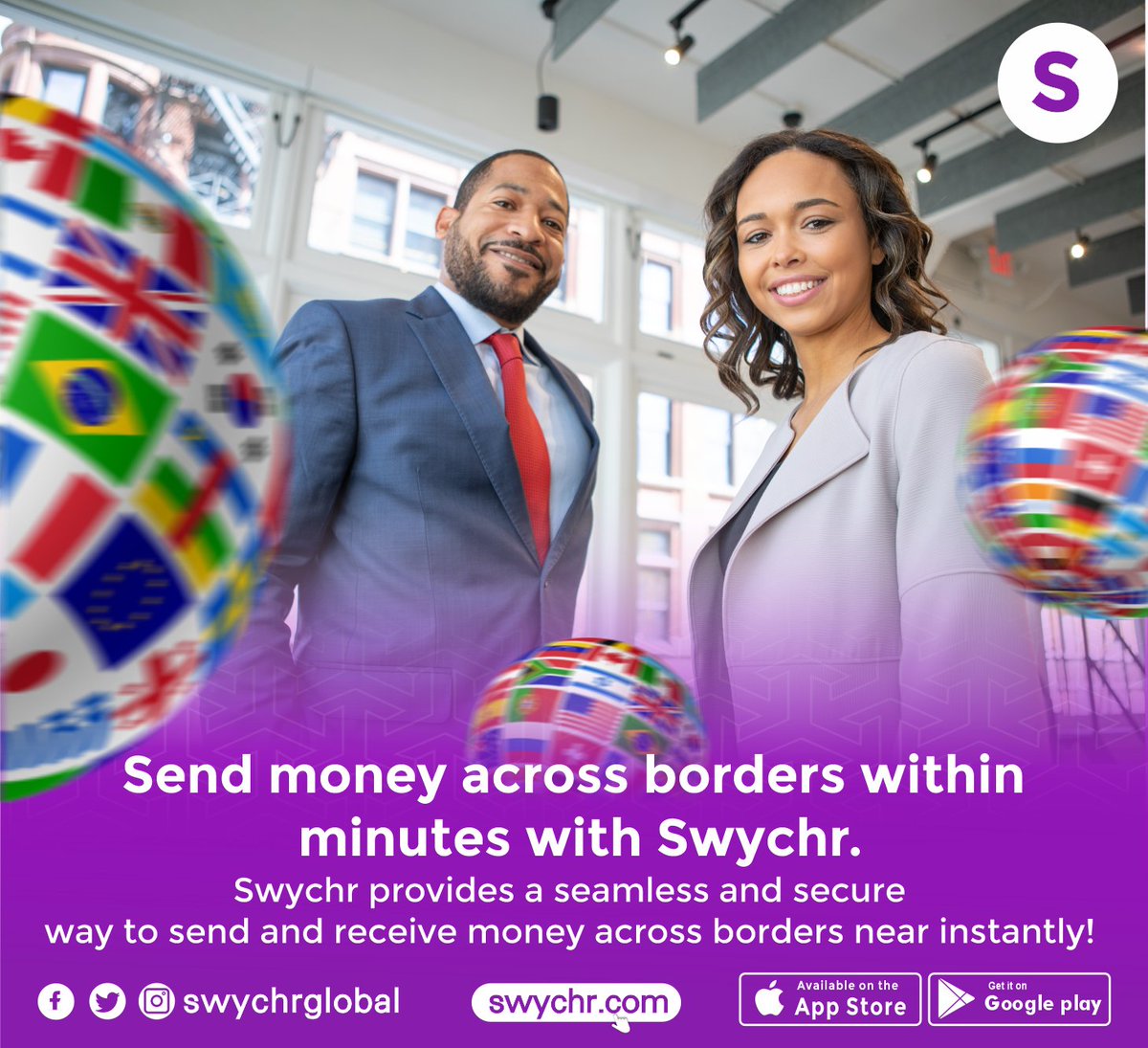 Send money across international boarders withing minutes using #Swychr. Fast, reliable and at very affordable rates.