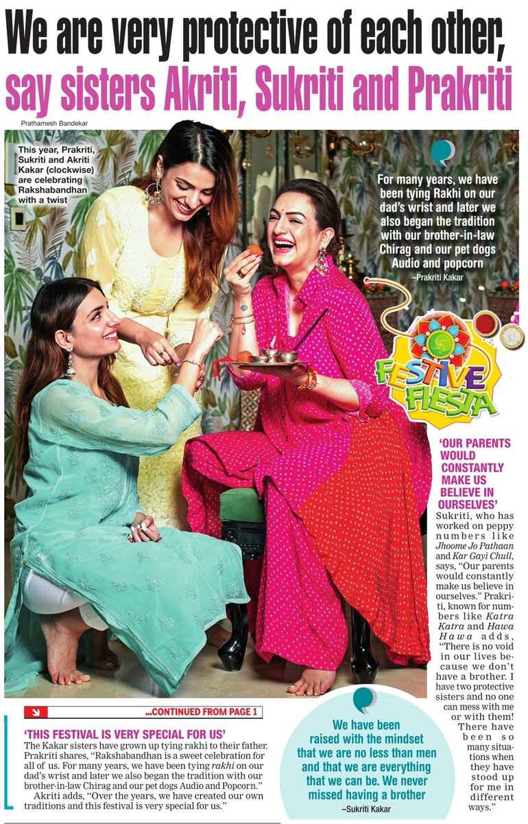 MovieBuzz (@moviesupdatez) on Twitter photo "We are fiercely protective of each other," say sisters Akriti, Sukriti & Prakriti Kakar as they talk about their bond & how they are celebrating #Rakshabandhan in a special way this year 💗
#Rakhi #akritikakar #sukritikakar #prakritikakar
<a href="/AKRITIMUSIC/">Akriti Kakar</a> <a href="/Sukritikakar/">Sukriti Kakar</a> "We are fiercely protective of each other," say sisters Akriti, Sukriti & Prakriti Kakar as they talk about their bond & how they are celebrating #Rakshabandhan in a special way this year 💗
#Rakhi #akritikakar #sukritikakar #prakritikakar
<a href="/AKRITIMUSIC/">Akriti Kakar</a> <a href="/Sukritikakar/">Sukriti Kakar</a>