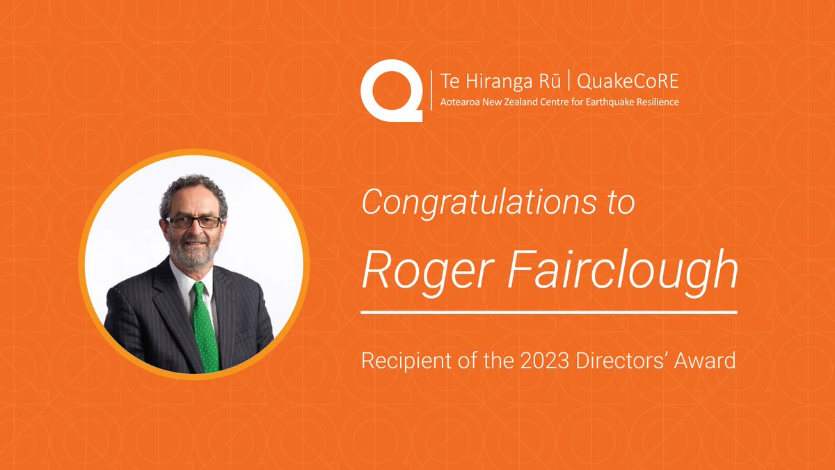 🎉 Congratulations to QuakeCoRE Annual Meeting Director’s Award Recipient 2023: Roger Fairclough

For the full award citation, check out our #QCAM23 daily blog post here: buff.ly/45QFF5J