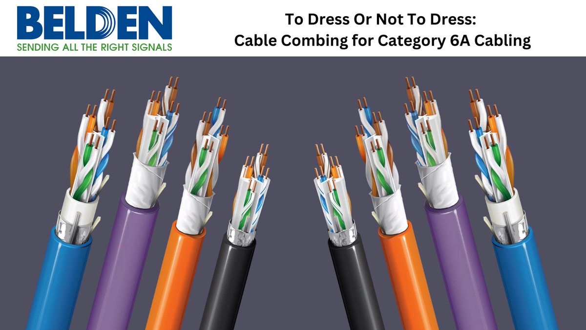 JAYCOR9's tweet image. To Dress or Not to Dress; That is the question. Belden discusses the topic of whether to dress or not dress cables, but specifically focusing on cable combing for Category 6A cabling. Read more here - jaycor.co.za/to-dress-or-no…

#JAYCOR #Belden #ToDressOrNotToDress #Cat6ACables