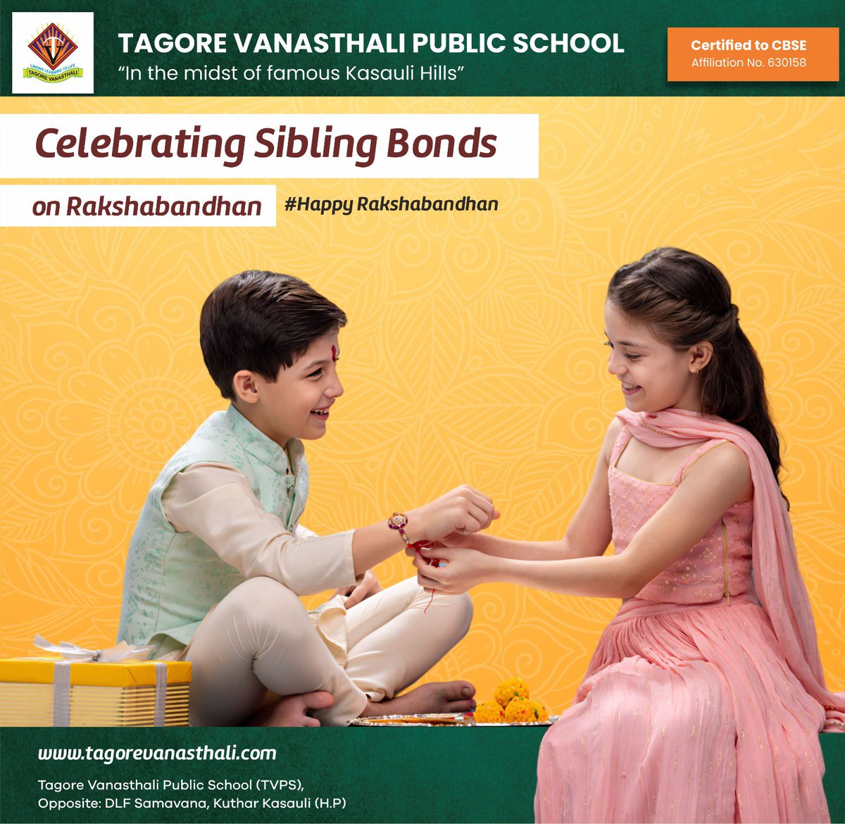 🎉 Celebrating Sibling Bonds on Rakshabandhan 🕊️ TVPS family comes together to cherish the unbreakable ties that make us stronger! #RakshabandhanJoy #SchoolFamilyLove

Let's Connect on : +91-99968-10751
VPO Krishangarh (Kuthar) District Solan (HP),Kasauli, India, Himachal Pradesh