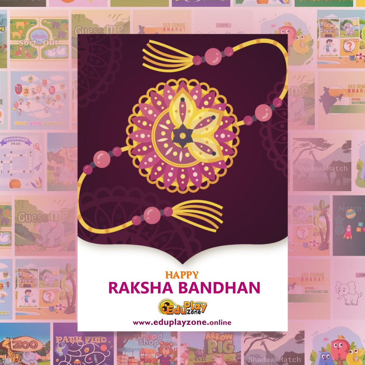 Happy Raksha Bandhan. 

#RakshaBandhan 
#rakshabandhanspecial 
#RakhiCelebration 
#RakshaBandhan23 
#रक्षाबंधन #eduplayzone #educationalapp #kidslearning