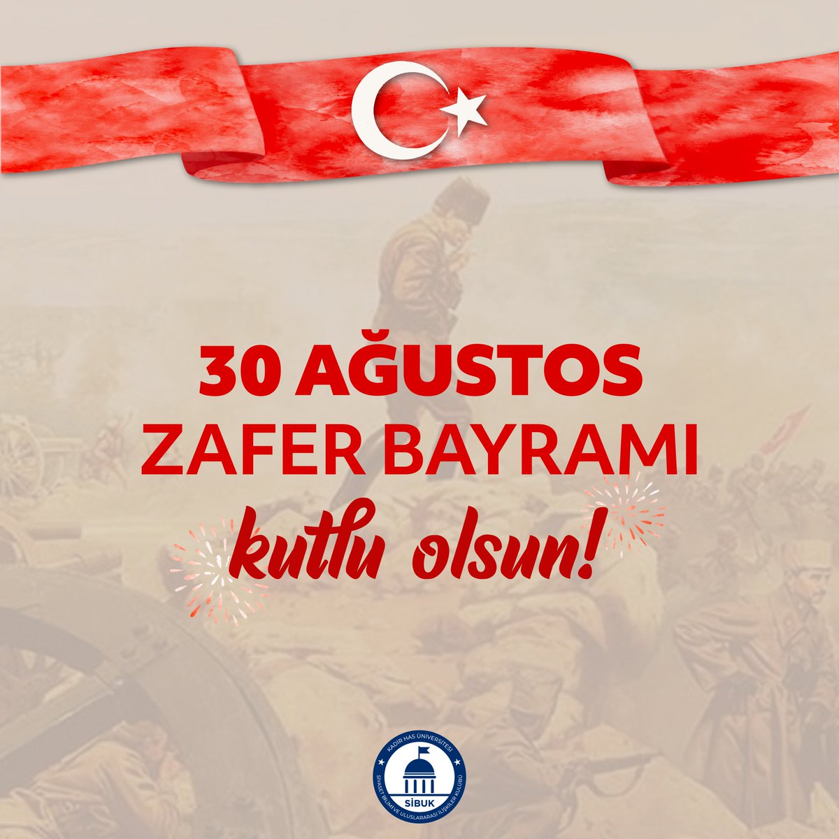 Zafer, "Zafer benimdir" diyebilenin, muvaffakiyet "Muvaffak olacağım" diye başlayanın ve "Muvaffak oldum" diyebilenindir. -Mustafa Kemal Atatürk 

Bizlere bağımsızlığımızı armağan eden Gazi Mustafa Kemal Atatürk'ü ve silah arkadaşlarını minnetle anıyoruz. 🇹🇷