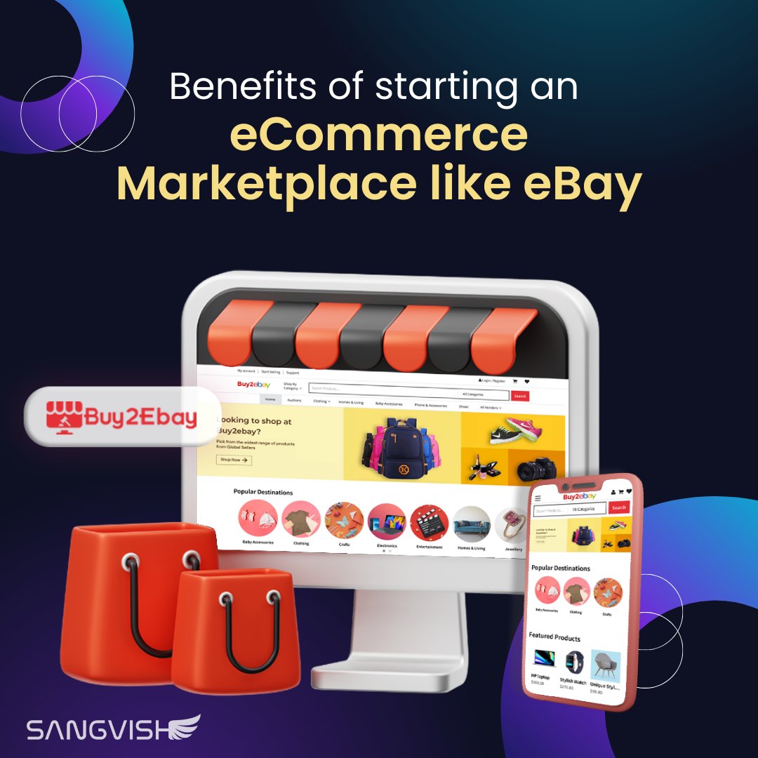 SangVishTech's tweet image. Dive into the World of Endless Opportunities by Creating Your Own eCommerce Marketplace like eBay! 🛍️💡
More Details: sangvish.com/ebay-clone/
#ebayclone #ebayclonescript #marketplace #script #onlineauctionscript #sangvish