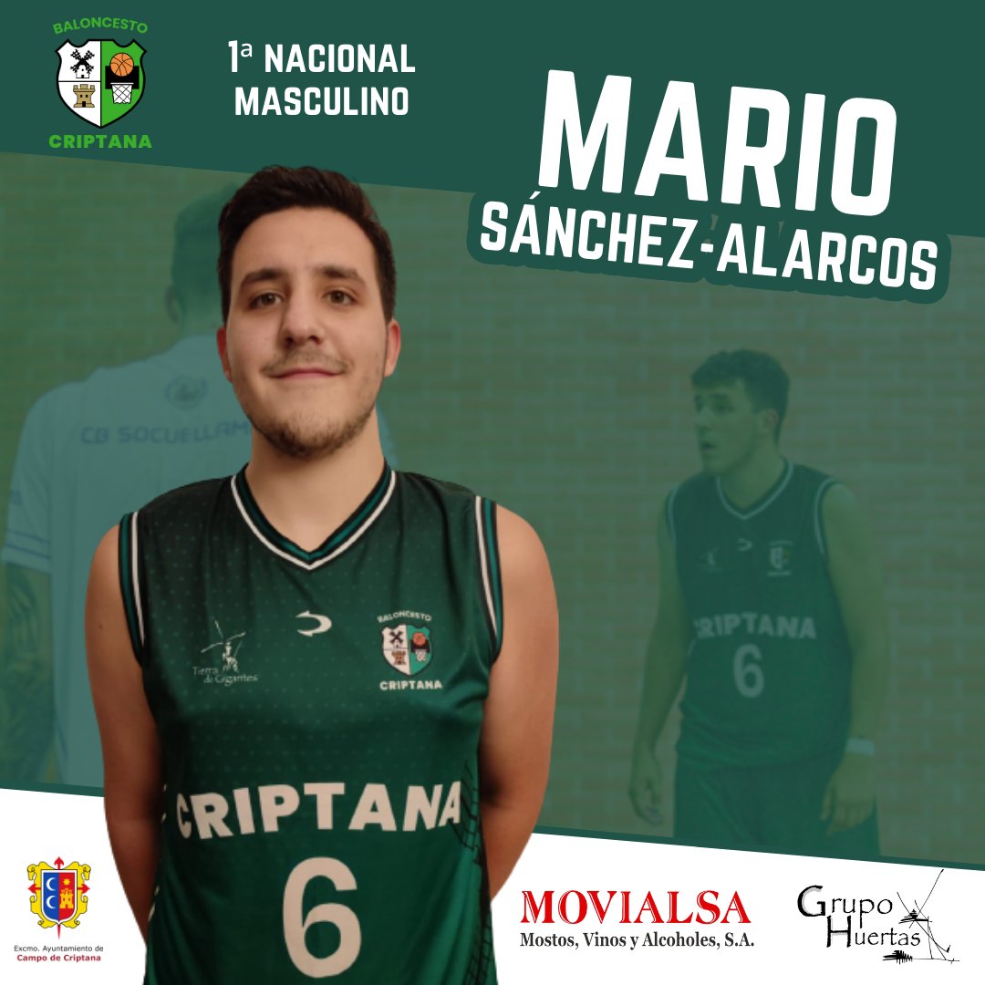 BCriptana's tweet photo. TEMPORADA 23/24 | Mario cierra la plantilla del 1ª Nacional.
Jugador de la casa formado en todas las categorías de la EB Criptana y CB Criptana.
Mario aportará lucha en ambos lados de la pista, con fortaleza en defensa y con polivalencia para jugar  dentro y fuera de la pintura. https://t.co/TfpG8CXt7p