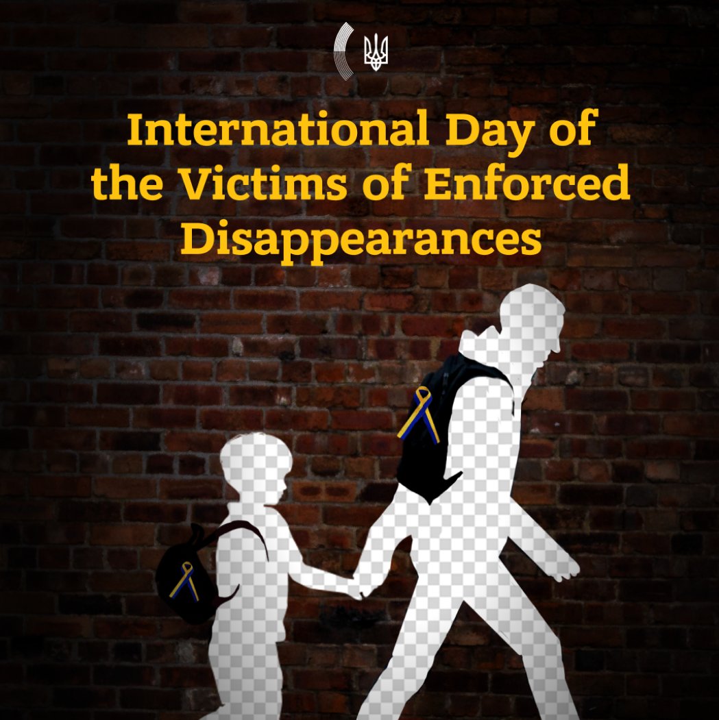 Today is the International Day of the Victims of Enforced Disappearances. We call on international human rights mechanisms to state the facts of enforced disappearances, repatriate #Ukraine's victims of #Russia's crimes, investigate & hold those responsible accountable.