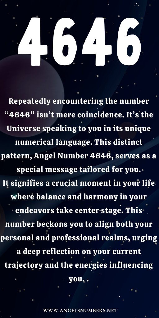 angelnumb2's tweet photo. Seeing #4646 everywhere? The universe is speaking! Decode the deeper meaning behind this special #AngelNumber and align with your divine path. Unlock, Reflect, Elevate! 🌌

 #SpiritualMessages #UniverseCodes #BalanceLife #DiscoverMeaning 🔗 https://t.co/W1vvjQHVx7 https://t.co/QljO6c9Wr6