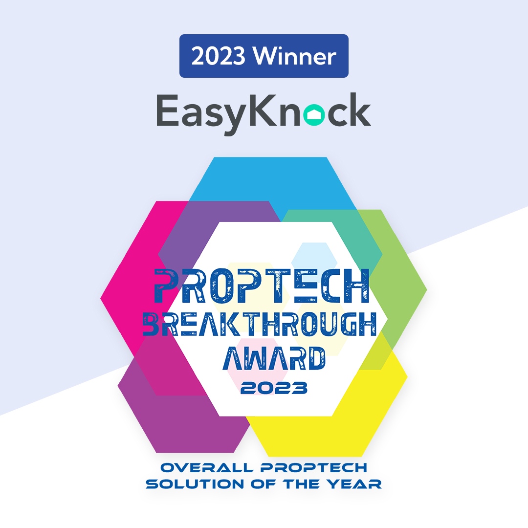 We are honored to announce EasyKnock's recognition as Overall PropTech Solution of the Year in the 2023 PropTech Breakthrough Awards! 

#proptechbreakthrough #easyknock #overallsolutionoftheyear