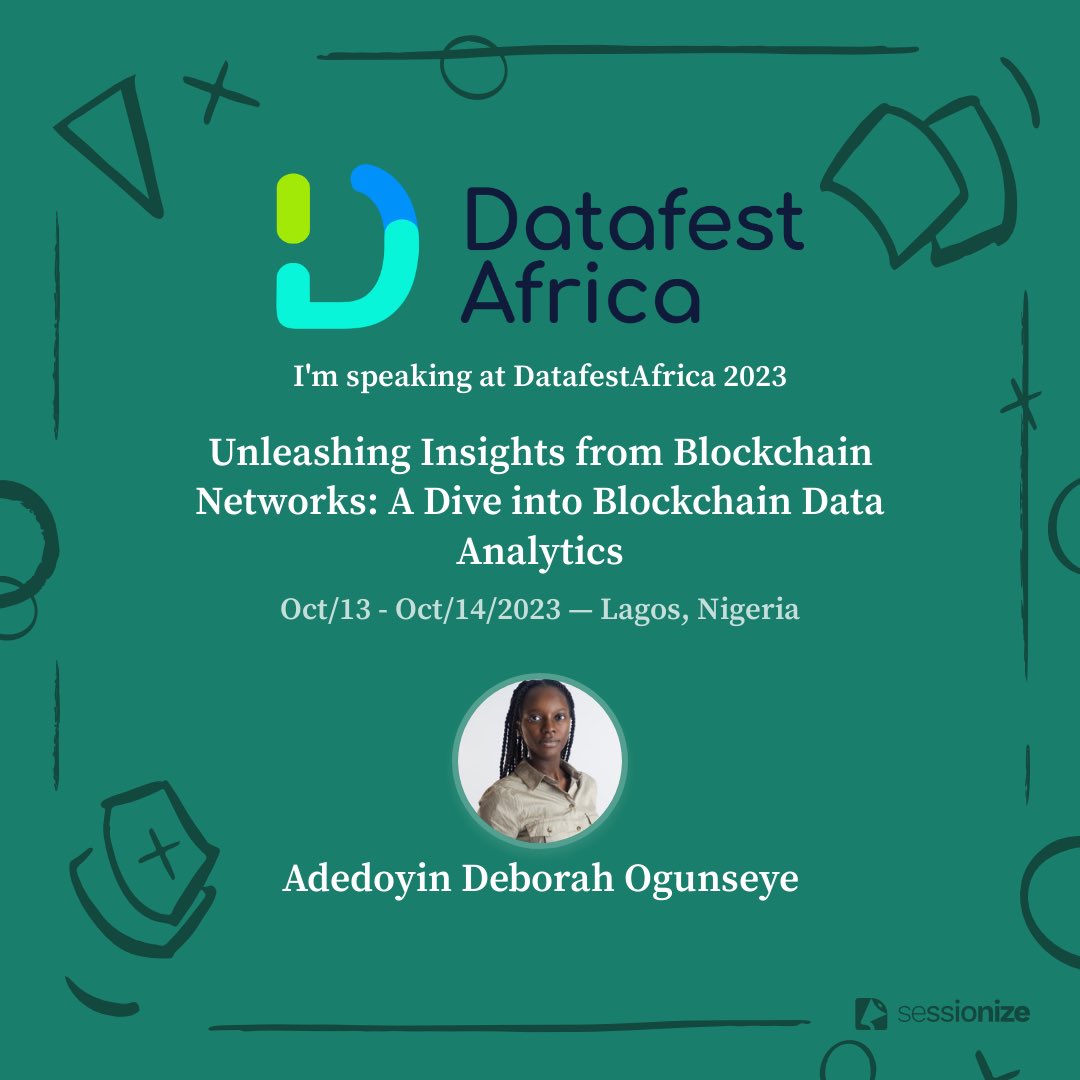 DoyinSoExtra's tweet image. 🎉 Super pumped for this!!!

My session to speak at @DataFestAfrica was accepted

Let&apos;s meet at #DataFestAfrica2023 and insights on blockchain data analytics, see you there. Thank you once again @DataFestAfrica for this opportunity