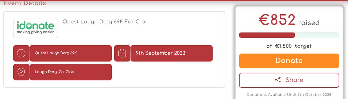 @CroiHeartStroke @QuestIreland Week 16
Total Nr Workouts - 7
€14 added to @CroiHeartStroke fund (€852 Total) idonate.ie/fundraiser/QUE… 

10!! days to @QuestIreland Lough Derg