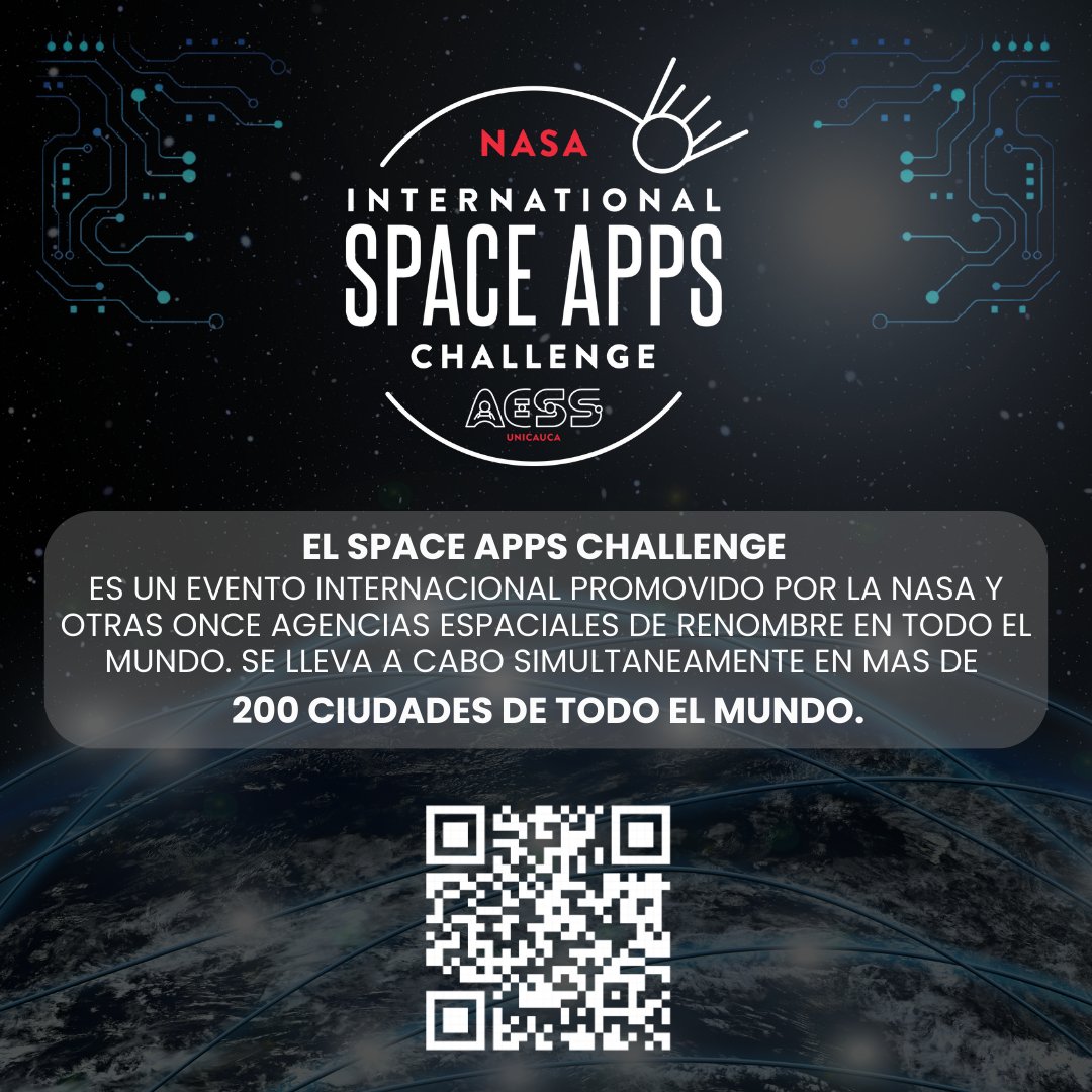 SpaceAppsPPN's tweet photo. Si te apasiona resolver problemas y estar a la vanguardia de la tecnología espacial, este es el lugar perfecto para ti.

¡Síguenos y déjate inspirar! Juntos, podemos abrir nuevas fronteras y llevar la tecnología al siguiente nivel. https://t.co/jPlyAtDL2x