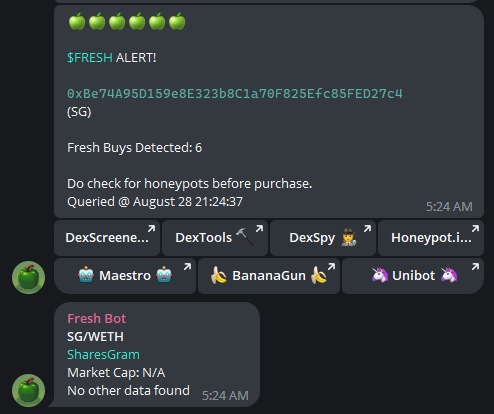 freshbotapp's tweet photo. Any other tools called SG at launch?

Launch -> 10m mcap. https://t.co/7ncInEslft