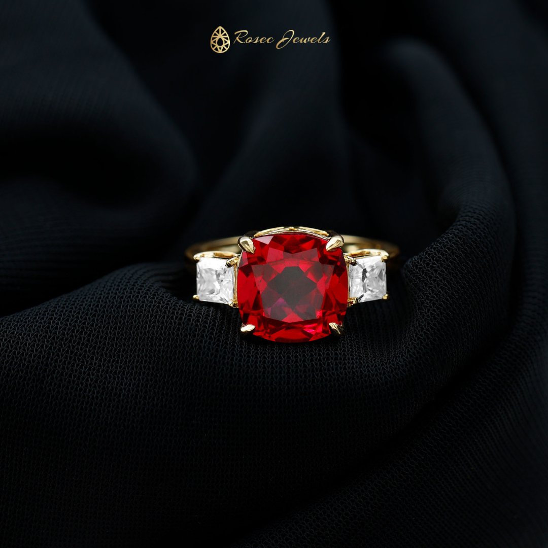 Eternal Love, Captured in Ruby Brilliance! 💍❤️ #RubyEngagementDreams

rosecjewels.com/products/cushi… 

 #createdRubyring #redrubyring #engagementring #moissanite #solitaire #rubyjewelry #jewellery #goldjewelry #finejewelry