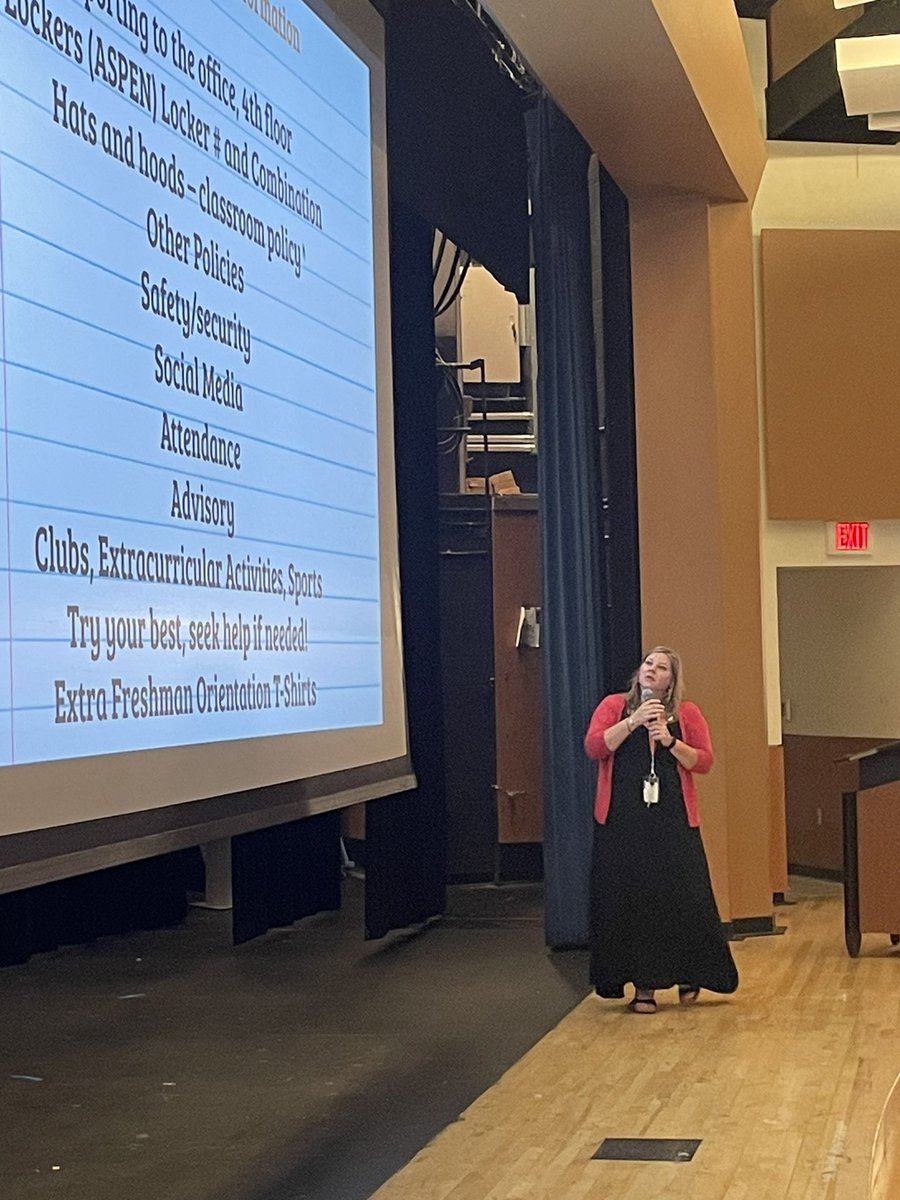 Ms. Pasquarelli welcoming our 9th grade students. So excited to have them at BHS!