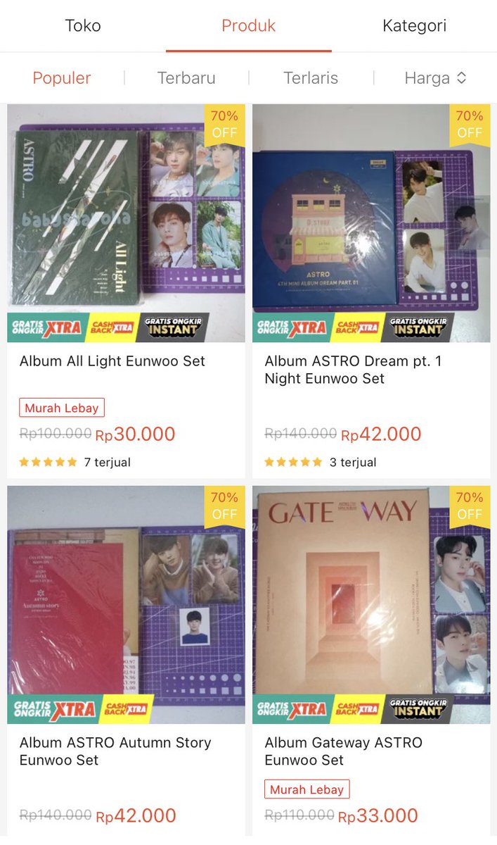 ⚠️ CLEARENCE SELL ASTRO STUFF⚠️ [Help RT]

• Album dream pt. 1 
• All light
• Autumn story 
• Gateway

Soon : 
• Lightstick ver.2
• Switch on
• Winter dream
• Restore
• dan beberapa photocard

Tag wts wtb astro lfb mj jinjin chaeunwoo moonbin rocky yoonsanha