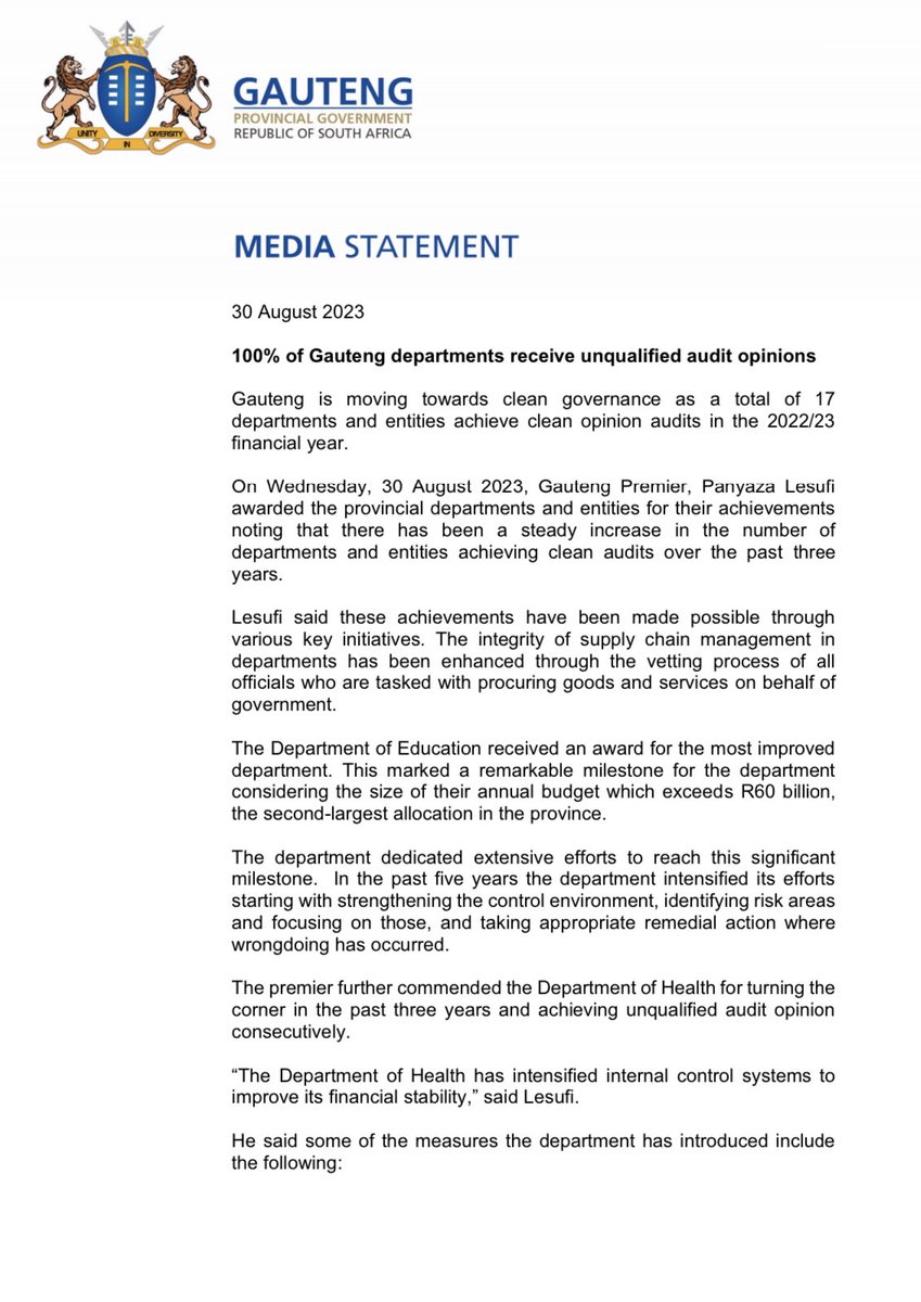 Gauteng Provincial Gov tweet media