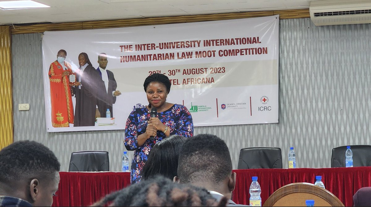 ICRCUganda's tweet photo. We respond to local emergencies in the country, road accidents, insufficient blood supply, disease outbreaks, we sensitize the communities - @inakasiita1 Spokesperson, Uganda Red Cross #ICRCMootUg23 https://t.co/HsBmoyVHKS