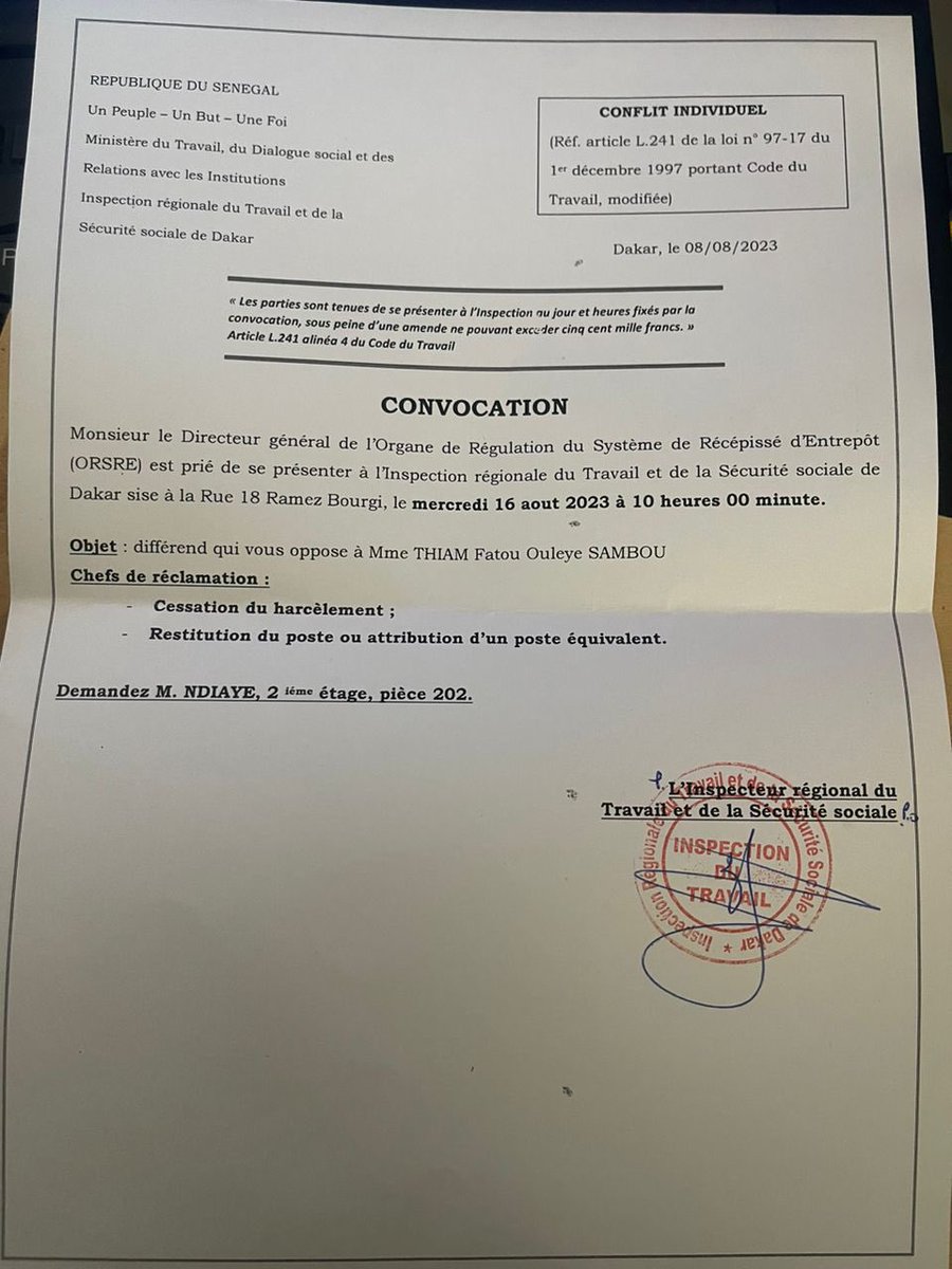 Fifisambou's tweet image. Cher réseau, je vous informe que je suis victime de harcèlement, menace de mort et agression de la part de mon DG monsieur @driss_diallo DG ORSRE.

J’ai déjà informé le Ministre @akfofana et été reçue par son Directeur de Cabinet mais mon agresseur n’est pas inquiété. #Kebetu