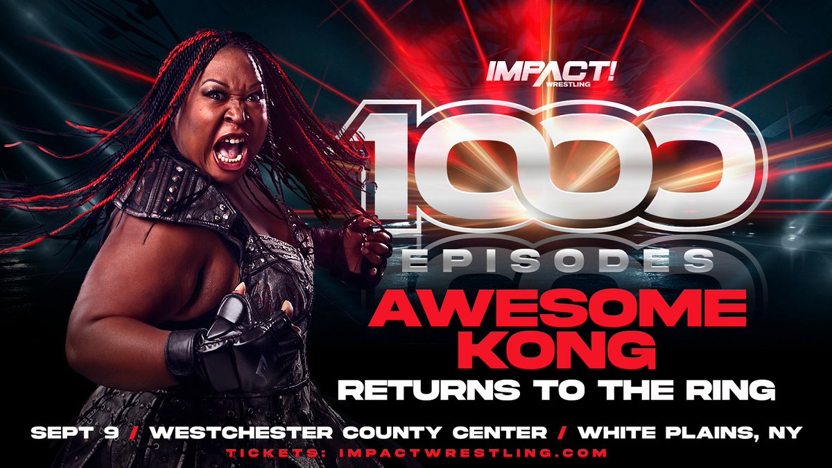 Awesome Kong to make In-Ring Return at IMPACT 100 #AwesomeKong #IMPACT #IMPACT100

revelleution.com/awesome-kong-t…