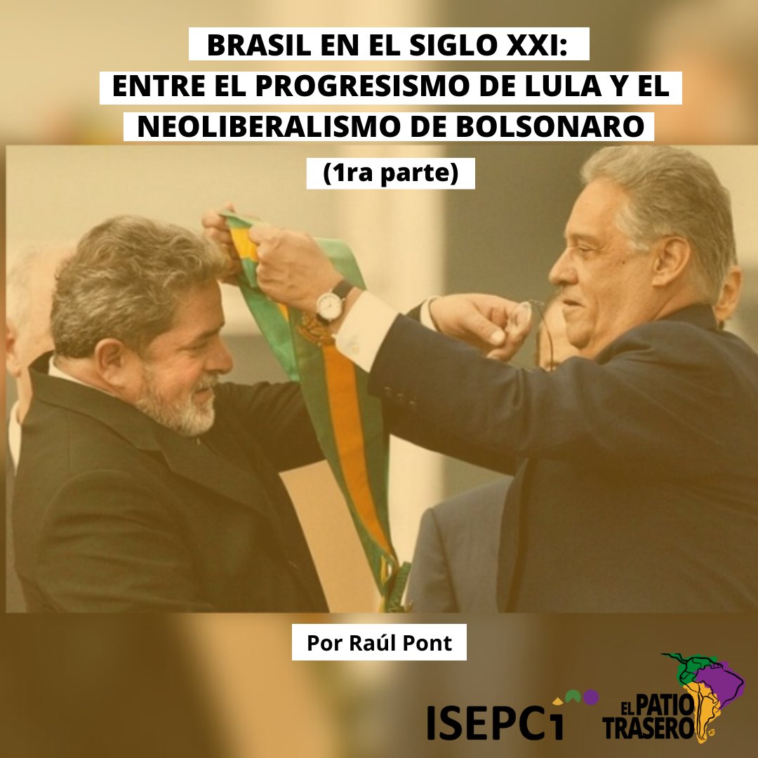 IsepciNacional's tweet photo. BRASIL EN EL SIGLO XXI: ENTRE EL PROGRESISMO DE LULA Y EL NEOLIBERALISMO DE BOLSONARO⚖️

✍️Raúl Pont

🇧🇷El Brasil 2002 y la victoria de Lula (1era Parte): los gobiernos de Lula y Dilma, el rol de los medios y la justicia y la irrupción de Bolsonaro.

📲https://t.co/LJVXVbFAxV https://t.co/ShPo2HK1BL