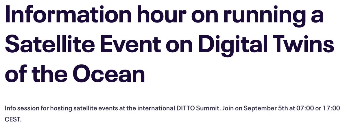Want to register a satellite event for the international #DITTOsummit2023, but now sure how? Join our info session on Tuesday, September 5th. Either at 07:00 or 17:00 CEST. Register here: shorturl.at/ehuL1