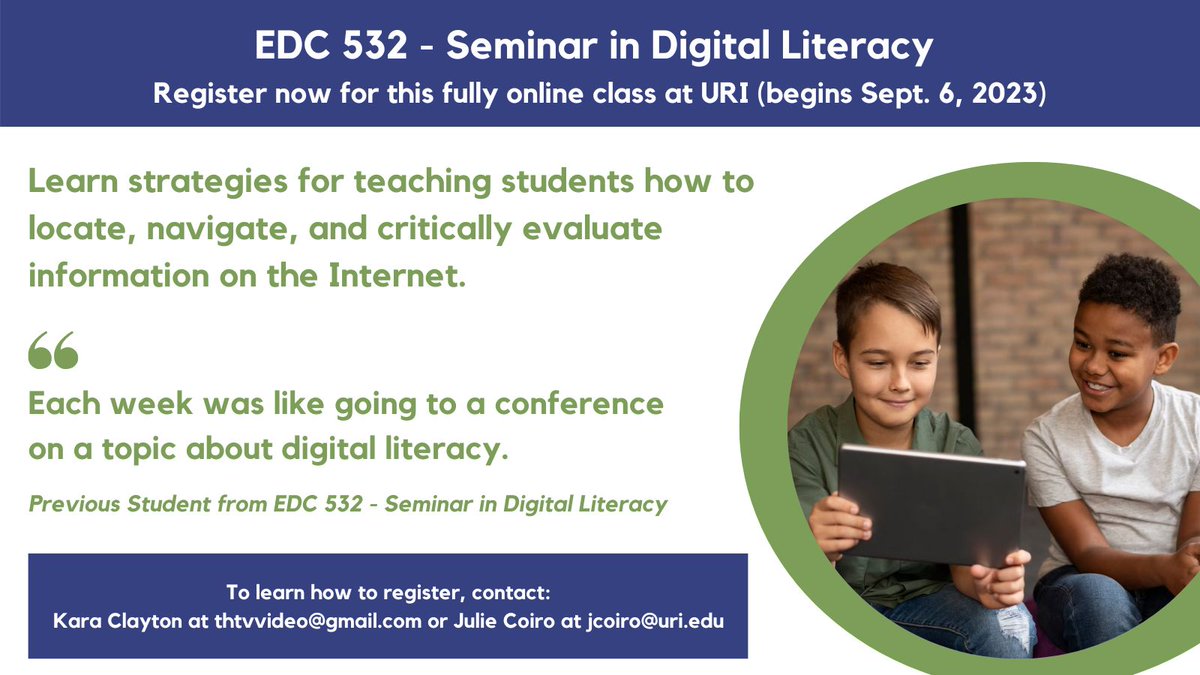 Summer Institute in Digital Literacy, URI tweet media