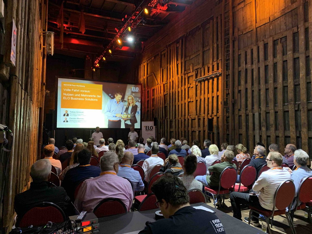 ELODigital_DE's tweet image. Zu Beginn der Veranstaltung gibt es eine Einführung in unser Produkt – die neue Version der ELO ECM Suite, der #Digitalisierungsplattform für modernes #Informationsmanagement. 

#ELODigital #ecmtour23 #hamburg