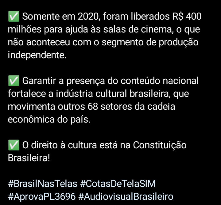 SandroM73059409's tweet photo. Compartilhando publicação do @AtorNandoCunha
#AprovaPL3696
#BrasilNasTelas
#CotasDeTelaSIM
#AudiovisualBrasileiro https://t.co/npW2aBlwoI