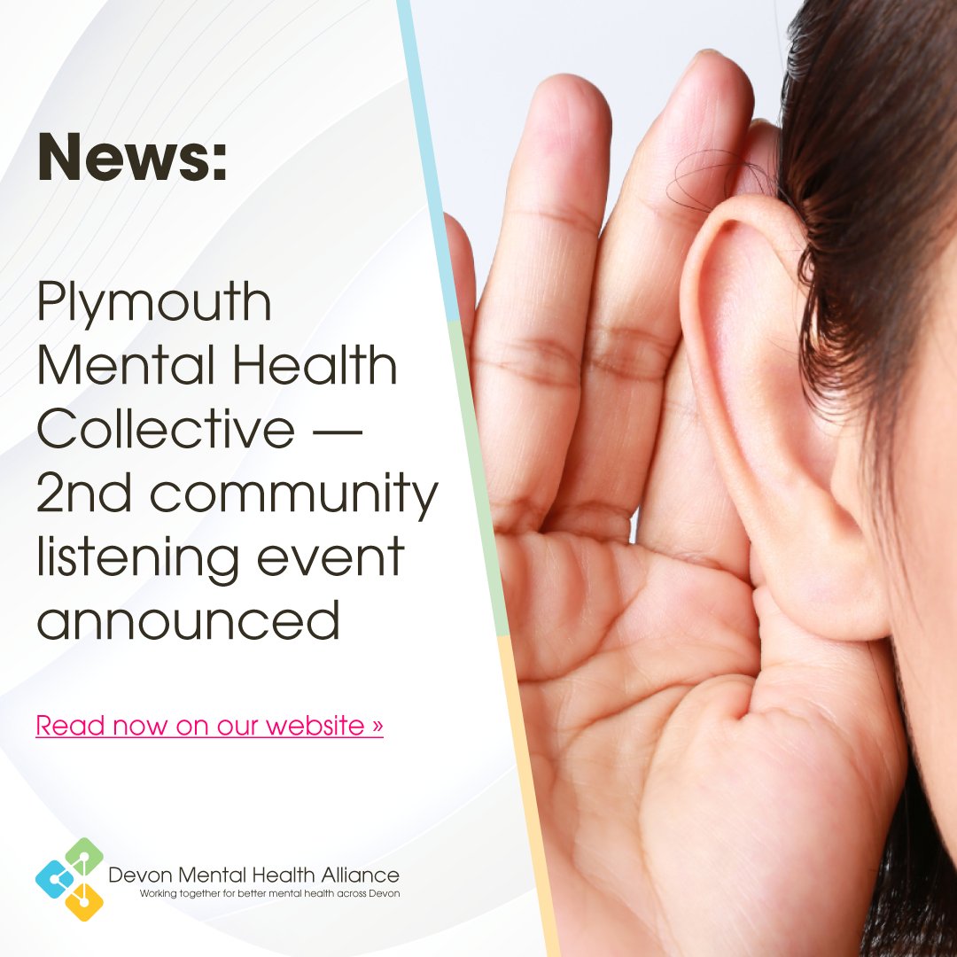 Just a reminder that the second listening event for the Plymouth Mental Health Collective is scheduled for Thursday 14 September, from 10am to 2pm, at the Devonport Guildhall in Plymouth.

Secure your free place now: loom.ly/eTdIgA4