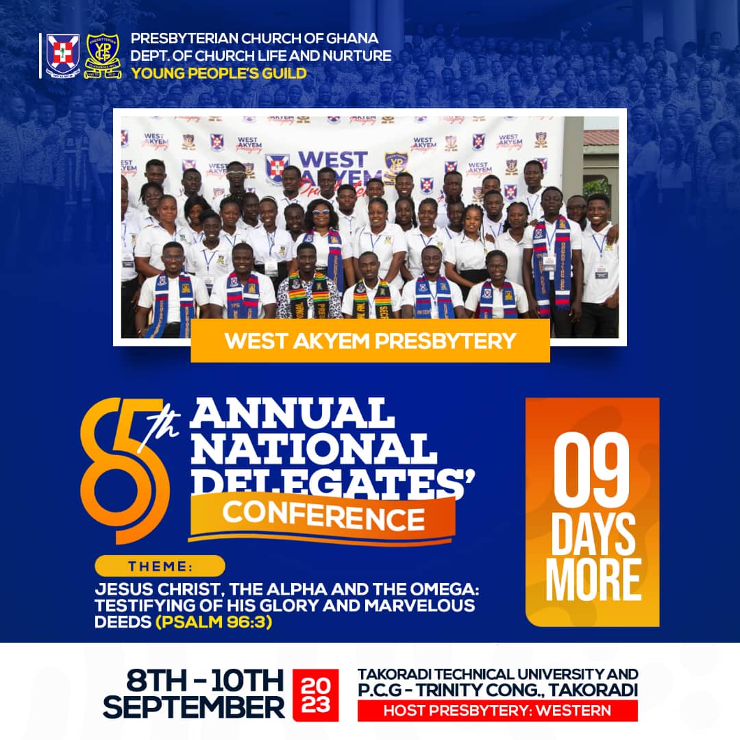 W_PresbyteryYpg's tweet image. COUNTDOWN - 9 DAYS MORE

It's time for the Deliberation of the Affairs of the Youths and in Unity we will testify to His Marvelous Deeds.

Come one come all

#westernpresbytery
#ANDC
#ServiceAllTheWay
#ToKnowHisWillAndToDoIt .
