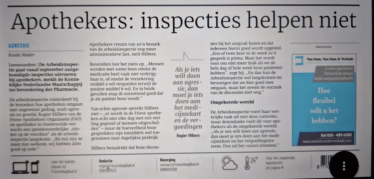 Interview met mede FAO bestuurslid Rogier Hilbers. “Inspecties helpen niet. Als je iets aan agressie in de apotheek wilt doen, doe dan iets aan de Geneesmiddeltekorten en het vergoedingstelsel.