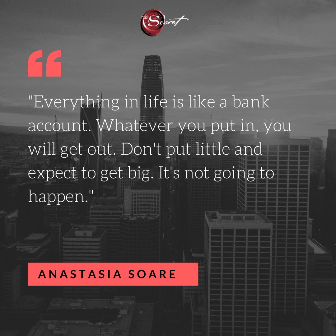 What are you attracting?
"Everything in life is like a bank account. Whatever you put in, you will get out. Don't put little and expect to get big. It's not going to happen." - Anastasia Soare.           AZUCAAAAAA
