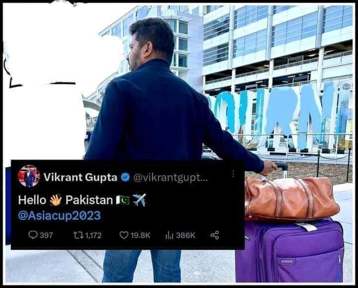 KASHIFJKX786's tweet photo. Favourite Journalist/Cricket Expert Vikrant Gupta On The Way To Pakistan Most Welcome Sir 🇵🇰❤🇮🇳
میں آپ سے ملنے تو نہیں آسکتا پر بھر بھی میں کراچی سے آپ کو پاکستان آنے پر دل کی گہرائیوں سے ویلکم کرتا ہوں۔
#AsiaCup23 #AsiaCup #PakistanCricket https://t.co/O6LyJ8Rq8I