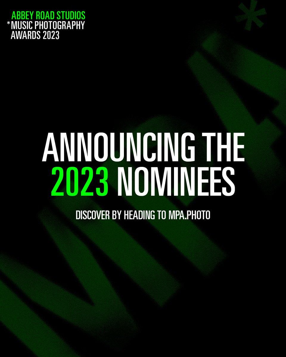 Announcing the shortlist for the open categories of the Abbey Road Studios Music Photography Awards 2023! Categories are supported by adidas, Outernet, Abbey Road Studios, Philips Ambilight TV and Hennessy. bit.ly/45vUVFb