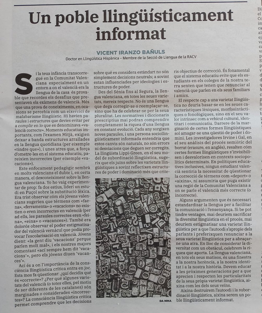 ralsuper's tweet photo. Un poble llingüísticament informat. Per @Iranzo_vic.
#SíAlValencià https://t.co/MaGWGvPjaW