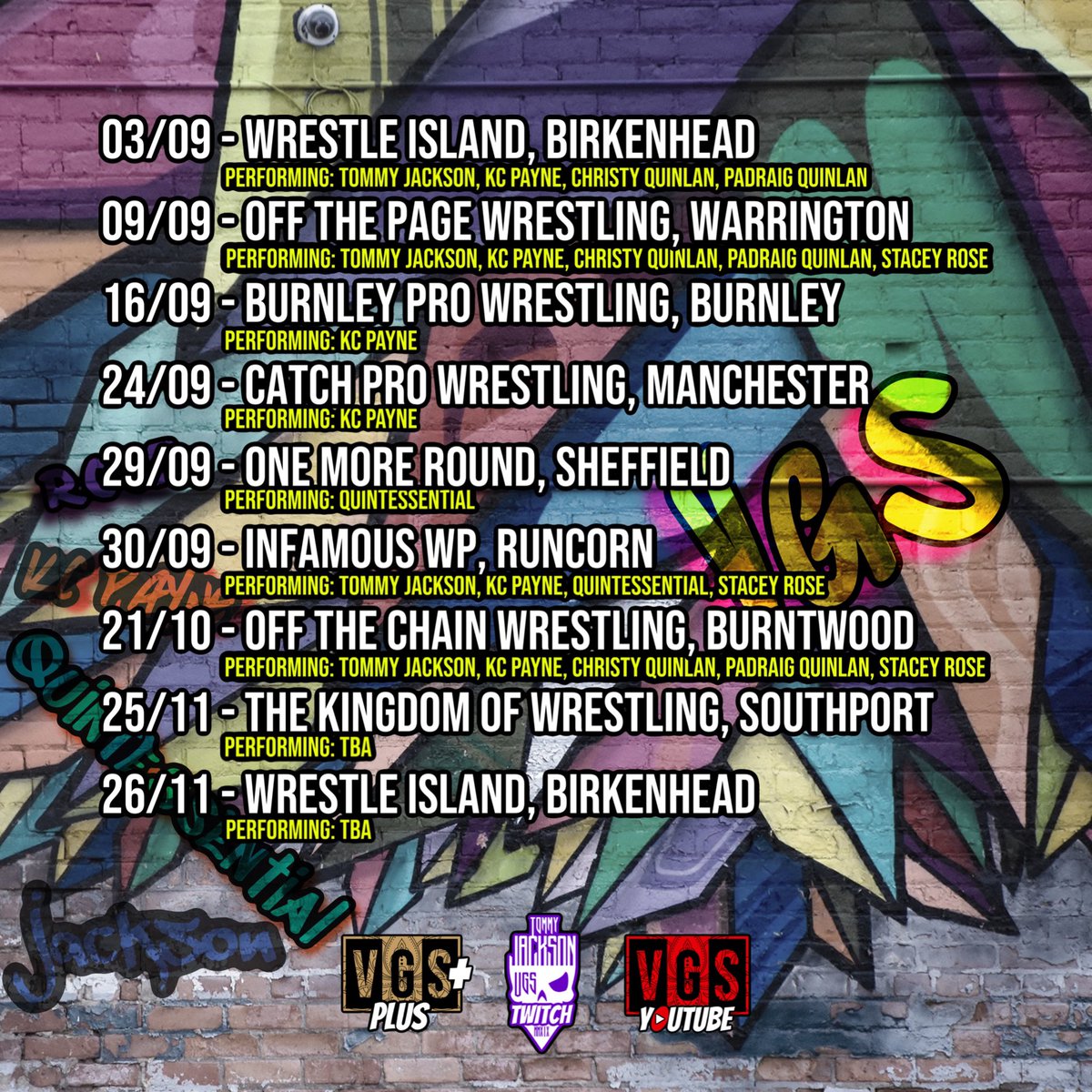 Where to find #VGS over the coming weeks📍

@TommyJacksonPW @TheKCPayne @REALCMQ @StaceyRose 

More info on @VGSshop ⬇️⬇️⬇️
vgsshop.bigcartel.com/news-events