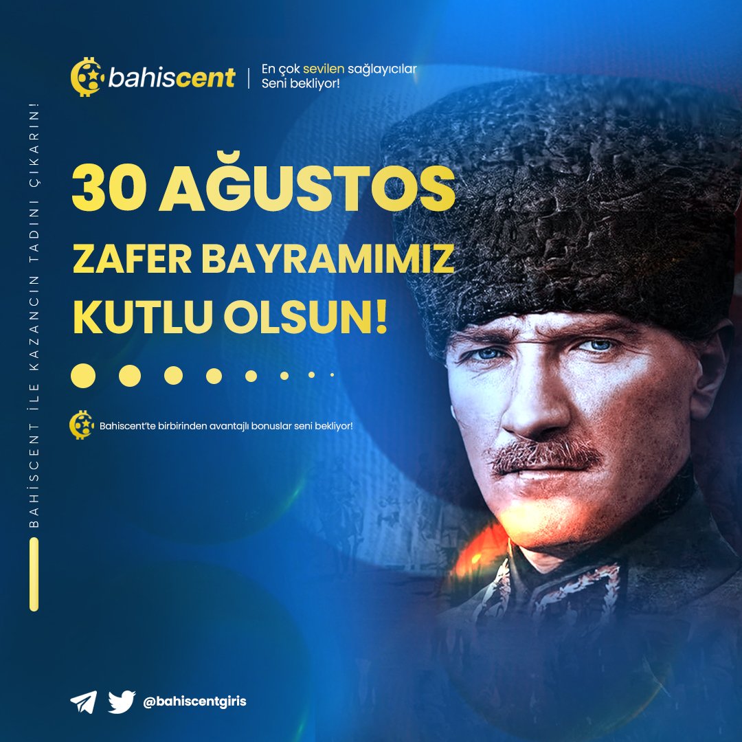 🇹🇷🇹🇷30 Ağustos Zafer Bayramımız Kutlu Olsun 🇹🇷🇹🇷

Güncel Giriş💻📲 t2m.io/cent 

#bahis #denemebonusu #casino #freespin #bonus #slot #freebet #bahiscent #spor #maxwin #günceladres #30AgustosZaferBayrami
