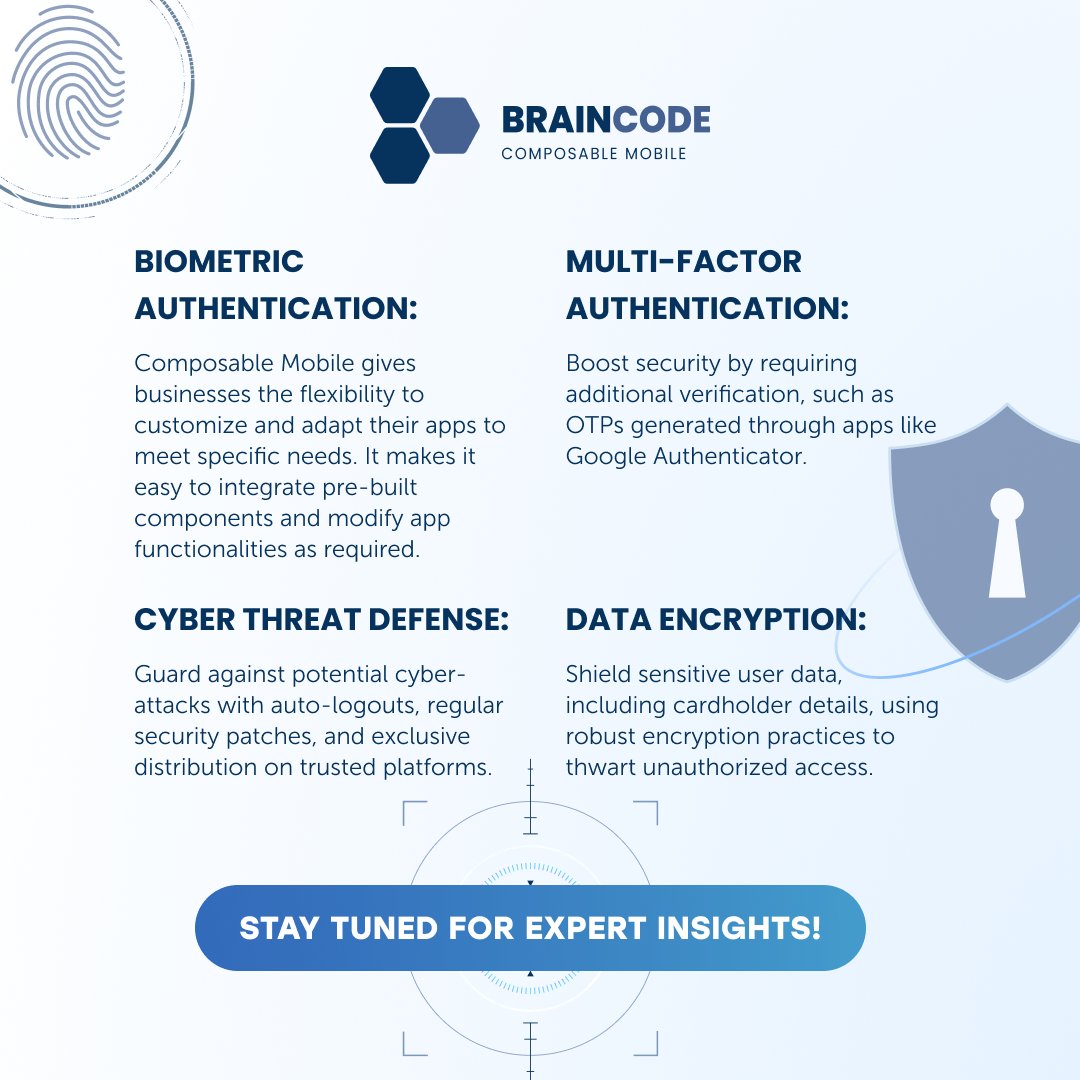 BrainCode_CM's tweet image. Exploring the Secure Features of a Fintech App!
When building a finance application, it's crucial to prioritize security! Key safeguards can be integrated during mobile development to enhance user protection: