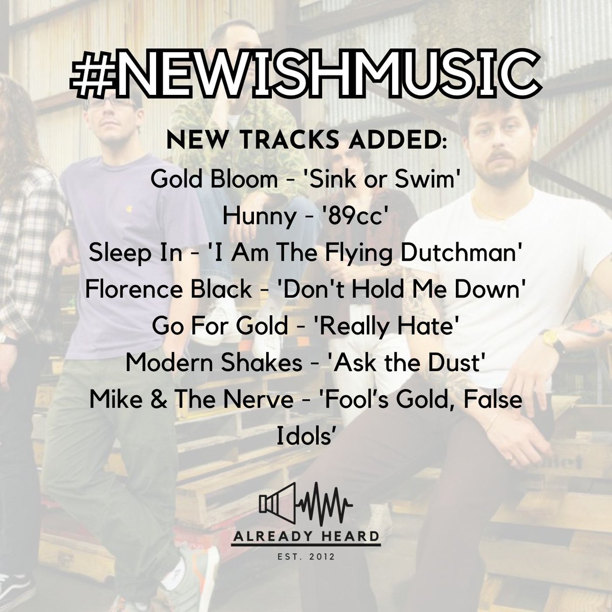 <a href="/KnucklePuckIL/">Knuckle Puck</a> <a href="/CrimeinStereo/">Crime In Stereo</a> <a href="/BelmontChicago/">Belmont</a> <a href="/mugshotca/">Mugshot</a> <a href="/SeafloorCinema/">🛸The Seafloor Cinema🛸</a> <a href="/purenoiserecs/">Pure Noise Records</a> <a href="/takingmedsmusic/">TAKING MEDS</a> @goldbloomuk <a href="/hunnytheband/">HUNNY</a> - <a href="/SleepInBand/">Sleep In.</a> returns with 'I Am The Flying Dutchman'

- Rising UK rockers <a href="/florenceblackUK/">Florence Black</a> plead 'Don't Hold Me Down'

- Emo/pop-punks @GoForGoldAR aren't in a good mood on 'Really Hate'

- Rumbling punk group Modern Shakes 'Ask the Dust'