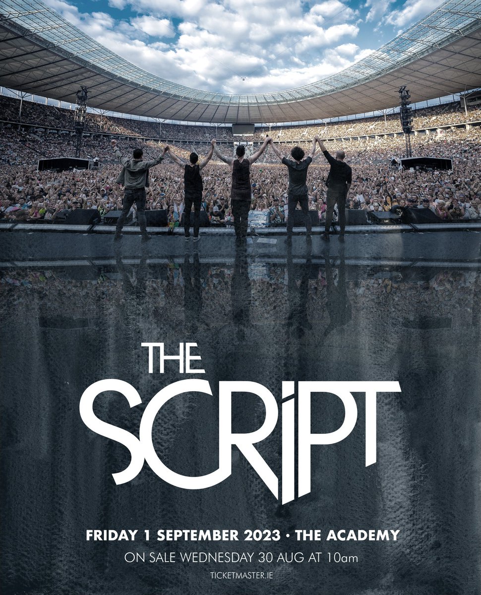 mcd_productions's tweet image. Irish band @thescript have announced a show at The Academy, Dublin for this Friday✨ Tickets on sale now🎟️ bit.ly/TheScript-Acad…
PLEASE NOTE: Doors: 7pm - The Script: 8:30