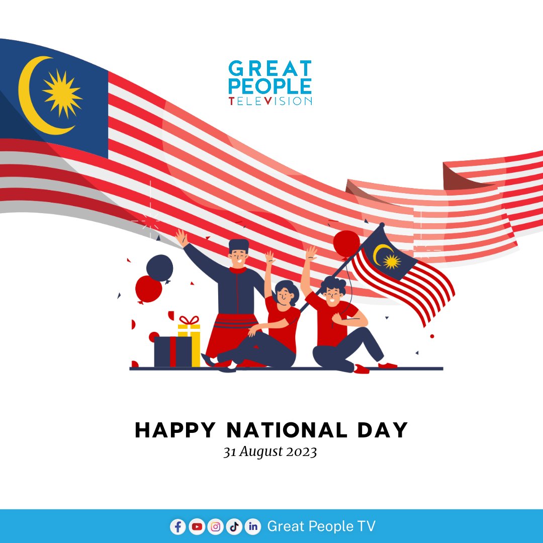 GreatPeopleTV's tweet photo. Happy Merdeka Day! May this day of independence be a reminder of the sacrifices and struggles that led to our freedom. Let us celebrate the spirit of unity, diversity, and progress that makes our nation great. Happy Merdeka Day!

#GreatPeopleTV https://t.co/BnFoVUuBfZ