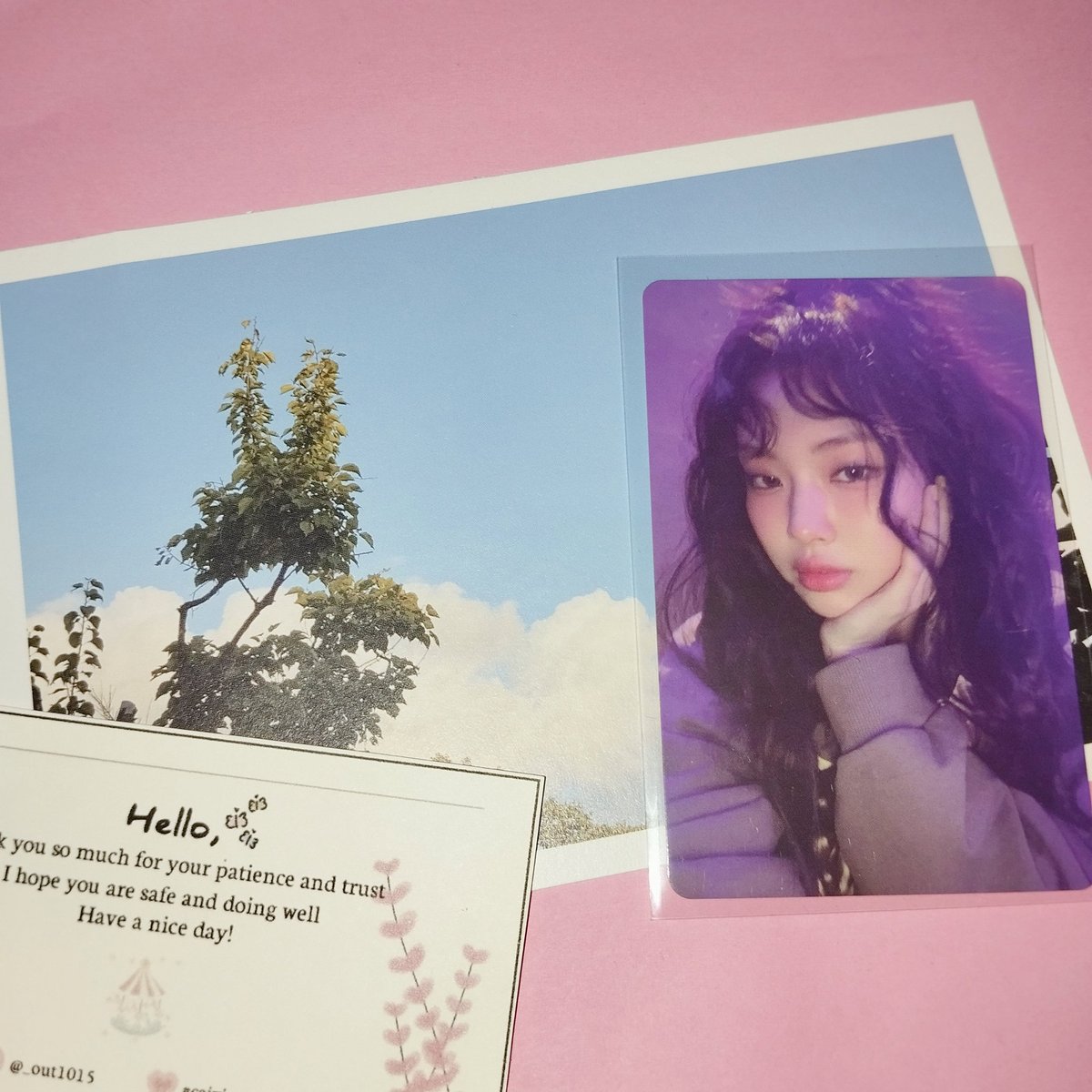 tinxjj's tweet photo. Φ΄ΦΆΦΈ π¦Ή ΛΛ ππ§ >> #mailz4tin
π: @_out1015
I already received the hyein pc and postcard! tysm for packing it secured and safely >< also for freebies! Till our next transaction~ \β (β Οβ )β /β β©
#caixieproofs https://t.co/XbrxIYSGVr